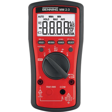 Multimeter MM 2-3 0,1 mV-1000 V AC,0,1 mV-1000 V DC TRUE RMS BENNING 044693