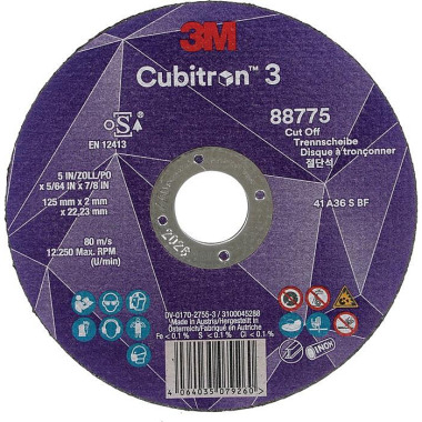 Trennscheibe Cubitron™ 3 D125x2mm ger.3M™ Cubitron™ 3 Bohr.22,23mm 3M 7100304000