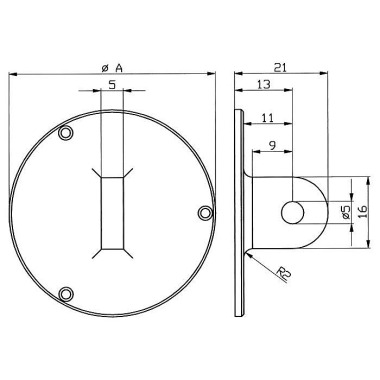 Ösenrückwand f.Außenring-D.58mm z.Messuhren KÄFER 40055