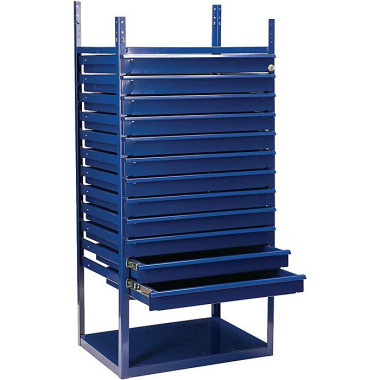 Schubladenelement LOGS 90 H1160xB540xT390mm 12 Schubl.blau RAL 5022 LOGS LOGS 90 RAL 5022