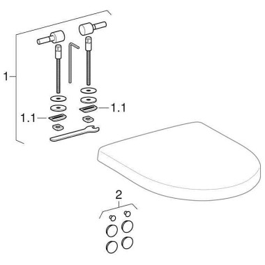 Geberit WC-Sitz RENOVA CO MPACT abn m De Scharniere Edelstahl pergamon  Deckel 571044068