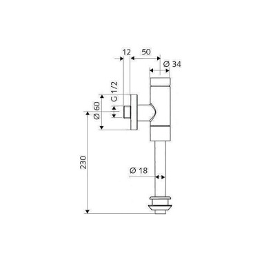 Schell Urinal-Spülarmatur SCHELLOMAT Bas 1/2" mit Innenverbinder chrom 024760699