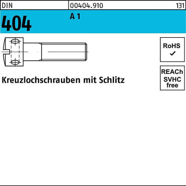 Kreuzlochschraube DIN 404 Schlitz M5x 12 A 1 100 S tück 004049100050012