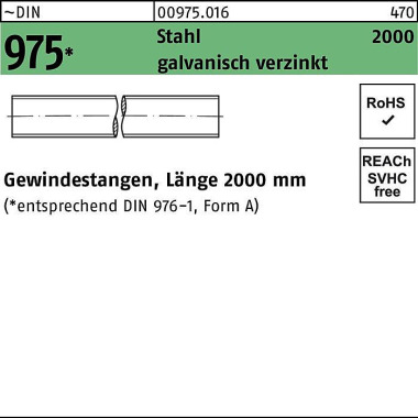 Gewindestange DIN 975 M6x 2000mm Stahl galv.verz. 1 Stück 009750160060002