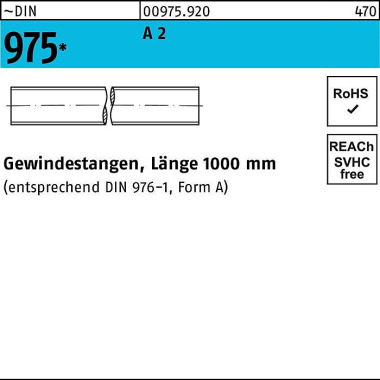 Gewindestange DIN 975 M16 x 1000mm A 2 1 Stück 009759200160000