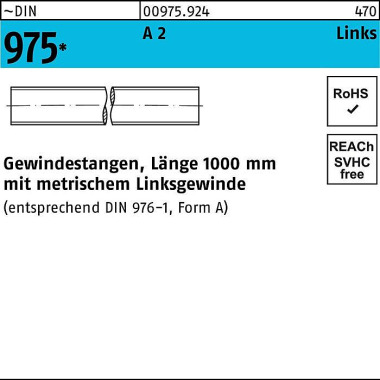 Gewindestange DIN 975 lin ks M6 -LHx 1000mm A 2 1 S tück 009759240060000