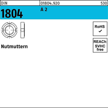 Nutmutter DIN 1804 M42x 1 ,5 A 2 1 Stück 018049200420150