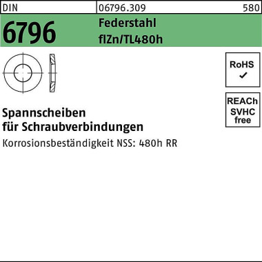 Spannscheibe DIN 6796 14x 35x3,5 Federst. zinkbes. Gleitm. flZnnc 480h-L 100 St. 067963090140000