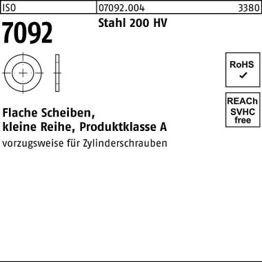 Unterlegscheibe ISO 7092 10 Stahl 200 HV 1000 Stüc k 070920040100000