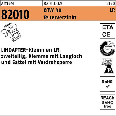 Klemme R 82010 GTW 40 LR M12/3 - 12 feuerverz. 1 S tück LINDAPTER 820100200120000