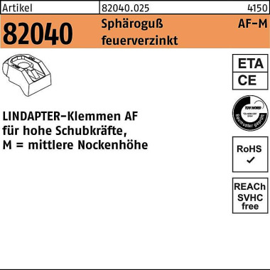 Klemme R 82040 MM 16 Sphä roguß feuerverz. 1 Stück LINDAPTER 820400250160000