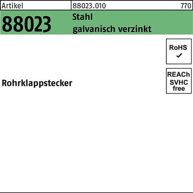 Rohrklappstecker R 88023 6x 40x 22 Stahl galv.verz . 50 Stück 880230100060040