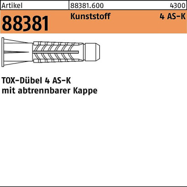 Dübel R 88381 FormAS-K 8x 49/7,0 Ku. 100 Stück TOX 883816000080049