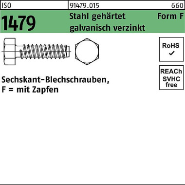 Blechschraube ISO 1479 Za pfen/6-kt 4,2x9,5 -F Stah l gehärtet galv.verz. 500 St. 914790150042009