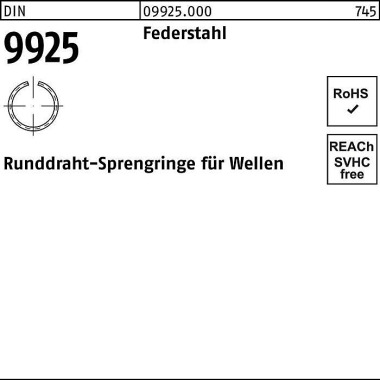 Sprengring DIN 9925 20 Fe derstahl Runddraht 1000 S tück 099250000200000