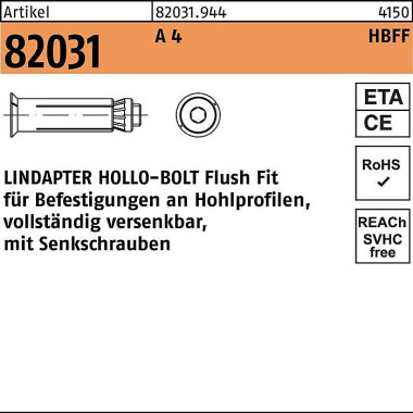 Hohlraumdübel R 82031 HBF F 08-2 ( 70/45) A 4 1 Stü ck 820319440080002