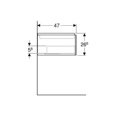 Geberit Waschtischuntersc hrank ONE 2 Schub 1332x26 6x470mm NB hick Mel Ho-st 505076006