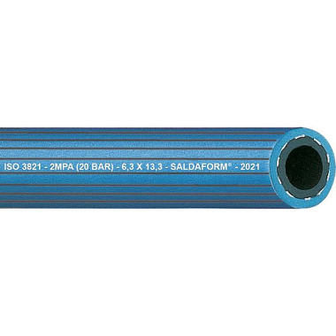 Sauerstoffschl.SALDAFORM® /BLAU ID 9,0mm Wandst.3,5mm gerieft AD 16,0mm L.50m TEGUMA 3250009000-50