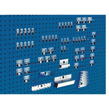 Werkzeughaltersortiment 60-tlg.verzinkt f.Lochplatten 10 Haken/20 Doppelhaken/10 div.Hal.BOTT 14031415