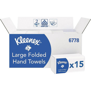 Falttuch KLEENEX® 6778 2-lagig weiß L320xB215ca.mm 15 Pk.x124 Tü.=1860 Tü.