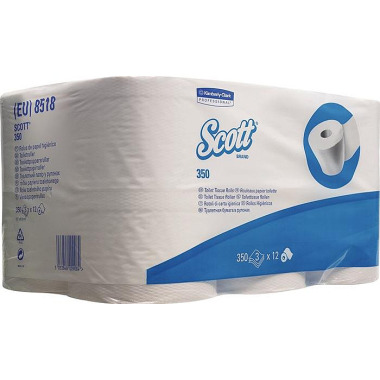 Toilettenpapier Scott 8518 3-lagig,Kleinrollen 36 RL á 350 Bl.=12.600 Blätter SCOTT