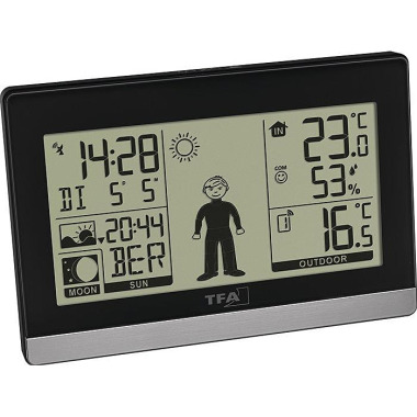 Funkwetterstation Weather Boy H97xB145xT39mm schwarz/silber Ku.f.in.u.auß. 35.1159.01