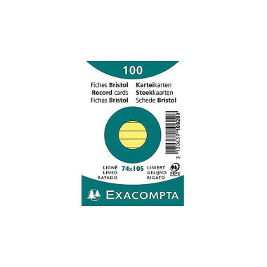 Exacompta Karteikarte 108 20SE DIN A7 liniert gelb 100 St./Pack. 144074710