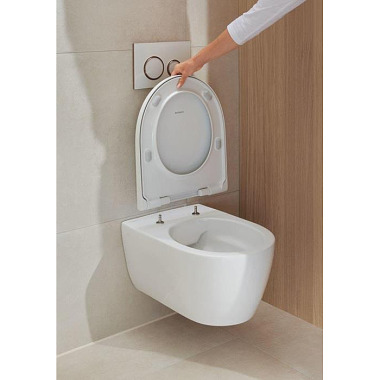 Geberit Wand-Tiefspül-WC iCon RIM geschl Fo m WC-S itz Tiefe 53cm weiß 501664001