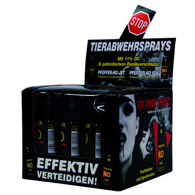 BALLISTOL Display Verteidigung Pfeffer-KO je 6 x 40 ml FOG + JET 24270