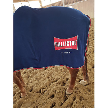 BALLISTOL Pferdedecke aus Fleece, dunkelblau mit Logo, Größe 155 cm 29739