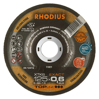 Rhodius Extradünne Trennscheibe XTK6 EXACT TOPline, 125 x 0,6 x 22,23mm 210829