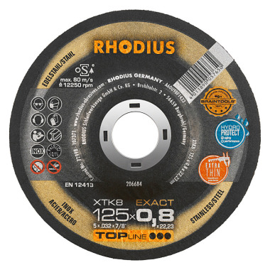 Rhodius Extradünne Trennscheibe XTK8 EXACT TOPline, 115 x 0,8 x 22,23mm 206683