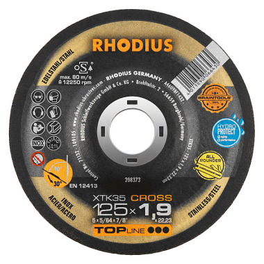 Rhodius Extradünne Trennscheibe XTK35 CROSS TOPline, 115 x 1,9 x 22,23mm 208372 (T-8249)