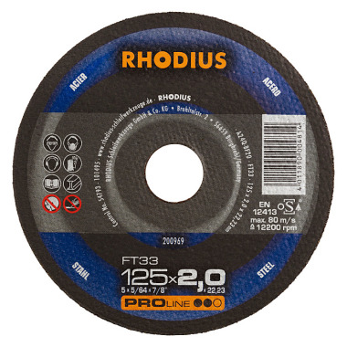 Rhodius Freihandtrennscheibe FT33 PROline, 125 x 3,0 x 22,23mm 200755 (T-8283)