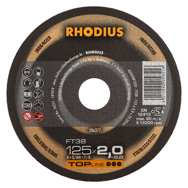 Rhodius Freihandtrennscheibe FT38 TOPline, 180 x 3,0 x 22,23mm 201113