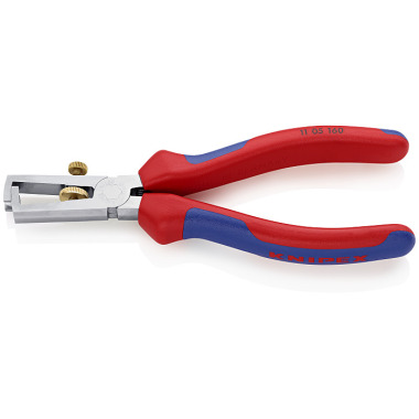 Knipex Abisolierzange mit Öffnungsfeder, universal 160 mm verchromt mit Mehrkomponenten-Hüllen 11 05 160