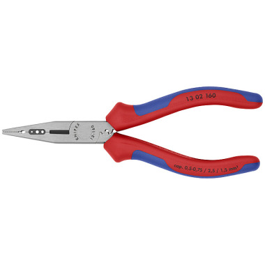 Knipex Verdrahtungszange 160 mm schwarz atramentiert mit Mehrkomponenten-Hüllen poliert 13 02 160 SB