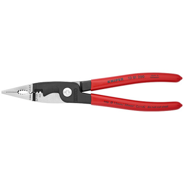 Knipex Elektro-Installationszange 200 mm schwarz atramentiert mit Kunststoff überzogen poliert 13 81 200