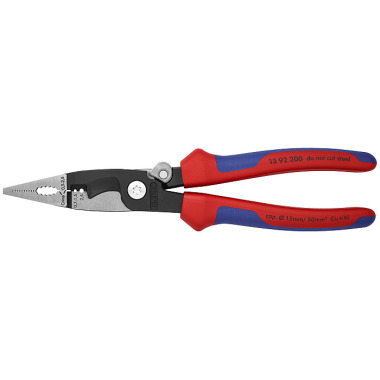 Knipex Elektro-Installationszange 200 mm schwarz atramentiert mit Mehrkomponenten-Hüllen poliert 13 92 200 SB