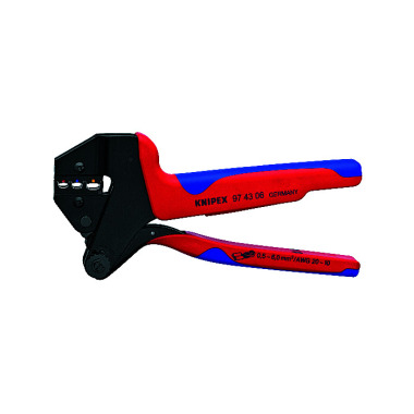 Knipex Crimp-Systemzange für auswechselbare Crimpeinsätze 200 mm brüniert mit Mehrkomponenten-Hüllen brüniert 97 43 06