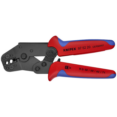 Knipex Crimpzange kurze Bauform 195 mm brüniert mit Mehrkomponenten-Hüllen brüniert 97 52 20