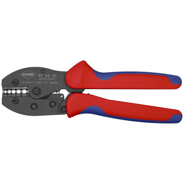 Knipex PreciForce® Crimpzange 220 mm brüniert mit Mehrkomponenten-Hüllen 97 52 30