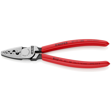 Knipex Crimpzange für Aderendhülsen 180 mm mit Kunststoff überzogen poliert 97 71 180 SB