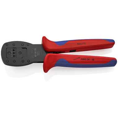 Knipex Crimpzange für Miniaturstecker Parallelcrimp Zum Vercrimpen von Steckern der Serie Mini-Fit® von Molex LLC 190 mm brüniert 97 54 26