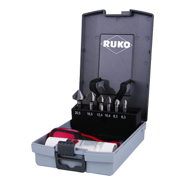 Ruko Kegel-/Entgratsenker-Bit- Satz 8-tlg.Gr.6,3-20,5mm 90Grad HSS RUKO 102319RO