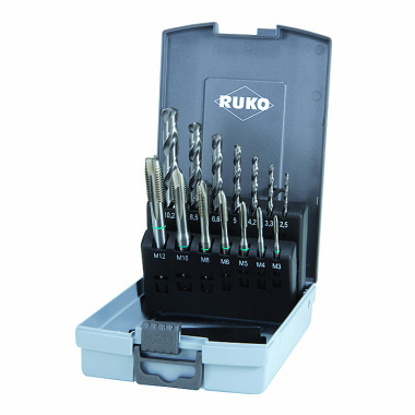 Ruko Masch.gewindebohrer Rosebox set B HSS M3-M12 / Spibo HSS 245048RO