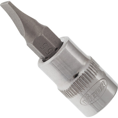 Vigor Schraubendreher-Einsatz - Vierkant hohl 6,3 mm (1/4 Zoll) - Schlitz Profil - 1 x 5.5 V2428N