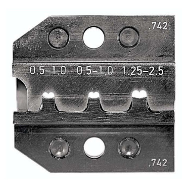 Rennsteig Crimpeinsatz für Flachstecker und rechte Fahnenstecker 0,5 - 2,5 mm² 624 742 3 0