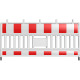 Schake EURO3 Absperrschrankengitter 2,00 m - Typ ULTRAaus Kunststoff nach TL ZTV-SA mitSchranke (Folie) 250 mm Tastleiste (Folie) 100 mm retroreflektie 33620K2