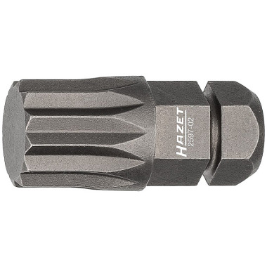 HAZET Bit - Sechskant massiv 8 (5/16 Zoll) - Innen Vielzahn Profil XZN - M10 mm 2597-02